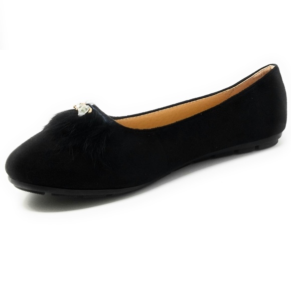 Victoria K Shoes Feather Embellished Buckle Flats B279 Black Poshmark